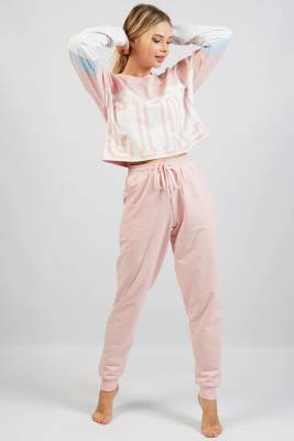 Kadın Üst Crop Sweatshirt, Alt Cepli ve Paça Manşetli Takım - 14