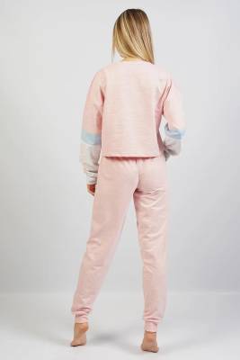 Kadın Üst Crop Sweatshirt, Alt Cepli ve Paça Manşetli Takım - 15