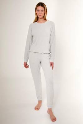 Pierre Cardin - Kadın Uzunkol Geniş Yakalı Pijama Takım (1)