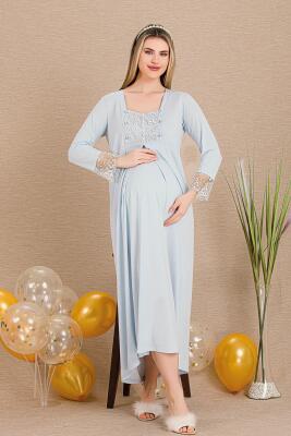 Kadın Uzunkol Hamile Lohusa Gecelik - 4