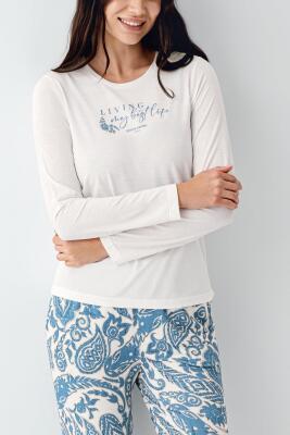 Kadın Uzunkol Pijama Takım, %50 pamuk %50 modal - 3