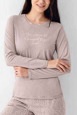 Kadın Uzunkol Pijama Takım, %50 pamuk %50 modal - 3