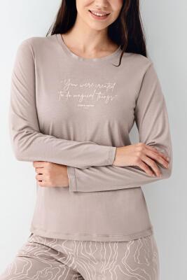 Kadın Uzunkol Pijama Takım, %50 pamuk %50 modal - 3