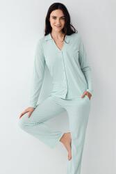 Kadın V Yaka Gömlek Pijama Takım, Mevsimlik Pijama Takım%50 Modal %50 Pamuklu - 5