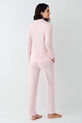 Kadın V Yaka Gömlek Pijama Takım, Mevsimlik Pijama Takım%50 Modal %50 Pamuklu - 12