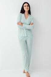 Kadın V Yaka Gömlek Pijama Takım, Mevsimlik Pijama Takım%50 Modal %50 Pamuklu - 6