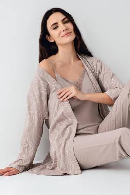 Pierre Cardin - Kadın Vizon Modal 3'lü Takım, %50 pamuk %50 modal (1)