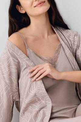 Kadın Vizon Modal 3'lü Takım, %50 pamuk %50 modal - 3