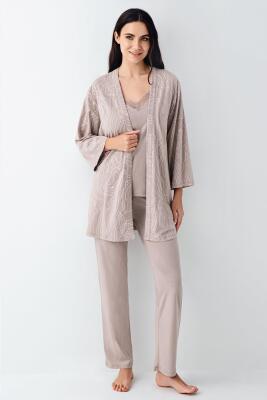 Kadın Vizon Modal 3'lü Takım, %50 pamuk %50 modal - 1