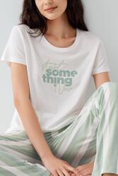 Kadın Yazlık %100 Pamuk Cepli Pijama Takımı – Kısa Kollu, Çizgili Alt, Rahat Ev Giyimi - 7