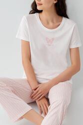 Kadın Yazlık %50 Pamuk %50 Modal Pijama Takımı – Kısa Kollu, Çizgili Alt, Rahat Ev Giyimi - 7