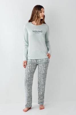 Arnetta - Kadın Açık Yeşil Mevsimlik Pijama Takım, %50 modal %50 pamuk (1)