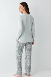 Kadın Açık Yeşil Mevsimlik Pijama Takım, %50 modal %50 pamuk - 4