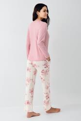 Kadın Gül Kurusu Mevsimlik Pijama Takım, Cep Detaylı, Modal ve Pamuk Kumaş - 4