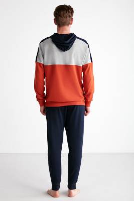 Kapşonlu Uspa Yazı Baskılı Kol ve Paça Manşetli 2 İplik Erkek Eşofman Takım - 2