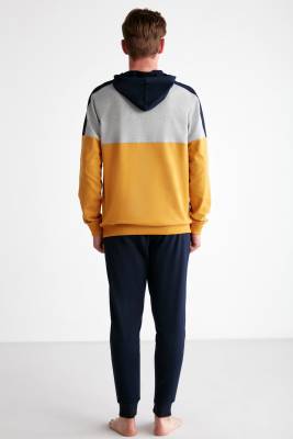 Kapşonlu Uspa Yazı Baskılı Kol ve Paça Manşetli 2 İplik Erkek Eşofman Takım - 9