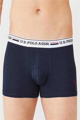 U.S. Polo Assn. - Kırmızı Gri Lacivert Likralı 3'lü Erkek Boxer (1)