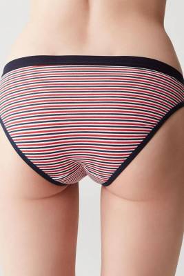 Kırmızı Lacivert 3'lü Kadın Slip Külot - 4