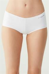 Kırmızı Somon Siyah Beyaz Ten 5'li Kadın Boxer - Thumbnail