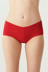 Kırmızı Somon Siyah Beyaz Ten 5'li Kadın Boxer