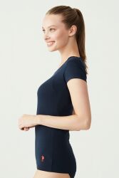 Kısa Kollu V Yaka Kadın T-Shirt - 6