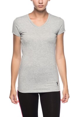 Kısa Kollu V Yaka Kadın T-Shirt - 2