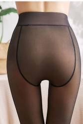 Kışın Sıcak Tutan İnce Çorap Görünümlü İçi Peluş Külotlu Çorap Tayt - Thumbnail