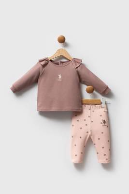 U.S. Polo Assn. - Kız Bebek %100 Pamuklu Takım