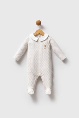 U.S. Polo Assn. - Kız Bebek Beyaz Patikli Tulum