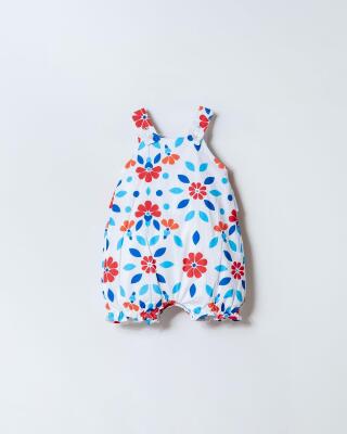 Kız Bebek Çiçek Desenli Poplin Tulum – %100 Pamuk Yazlık Bebek Tulumu (3-24 Ay) - 4