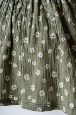 Kız Bebek Papatya Desenli Elbise Pamuk Süprem Kumaş Yuvarlak Yaka Günlük Elbise - 3