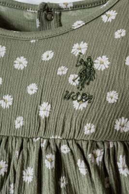 Kız Bebek Papatya Desenli Elbise Pamuk Süprem Kumaş Yuvarlak Yaka Günlük Elbise - 2