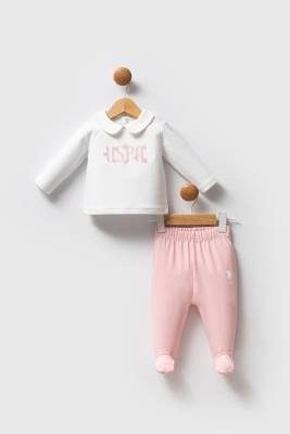 U.S. Polo Assn. - Kız Bebek Patikli Alt Üst Takım, %100 Pamuk / %100 Cotton