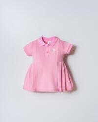 Kız Bebek Pike Elbise %100 Pamuk Polo Yaka Günlük & Yazlık Elbise Pembe