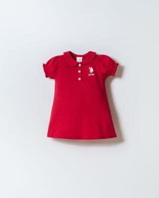 Kız Bebek Pike Elbise %100 Pamuk – Polo Yaka Yazlık Günlük Elbise - 1