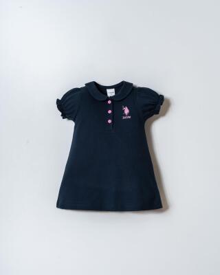 Kız Bebek Pike Elbise %100 Pamuk – Polo Yaka Yazlık Günlük Elbise - 13