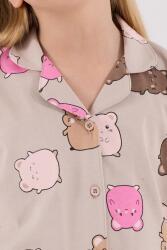 Kız Çocuk %100 Pamuklu Pijama Takım, Uzunkol, Düğmeli - 6