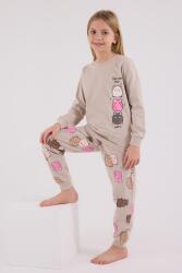 Kız Çocuk %100 Pamuklu Pijama Takım, Uzunkollu, Dar Paça (1)