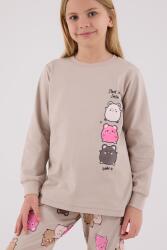 Kız Çocuk %100 Pamuklu Pijama Takım, Uzunkollu, Dar Paça - 4