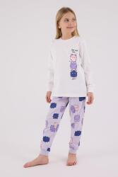 Kız Çocuk %100 Pamuklu Pijama Takım, Uzunkollu, Dar Paça - 8