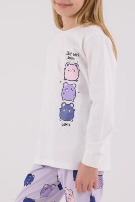 Kız Çocuk %100 Pamuklu Pijama Takım, Uzunkollu, Dar Paça - 9