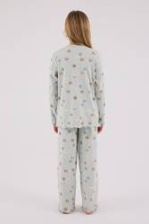Kız Çocuk Kaşkorse Pijama Takım, %95 Pamuk %5 Elastan - Thumbnail