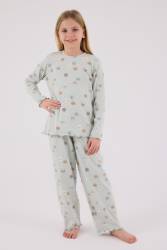 Kız Çocuk Kaşkorse Pijama Takım, %95 Pamuk %5 Elastan - Thumbnail