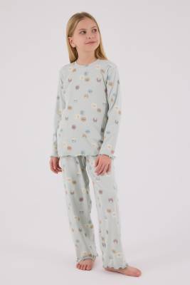 Kız Çocuk Kaşkorse Pijama Takım, %95 Pamuk %5 Elastan - 9