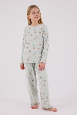 Kız Çocuk Kaşkorse Pijama Takım, %95 Pamuk %5 Elastan - 9