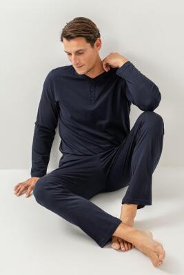 KUTULU ÇEYİZLİK ARNETTA ERKEK İKİLİ TAKIM %100 Pamuk / %100 Cotton Uzun Kol Pijama Takım - 1