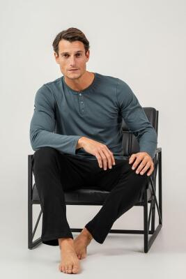 KUTULU ÇEYİZLİK ARNETTA ERKEK İKİLİ TAKIM %100 Pamuk / %100 Cotton Uzun Kol Pijama Takım - 6