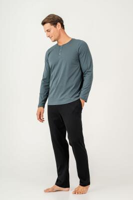 KUTULU ÇEYİZLİK ARNETTA ERKEK İKİLİ TAKIM %100 Pamuk / %100 Cotton Uzun Kol Pijama Takım - 10