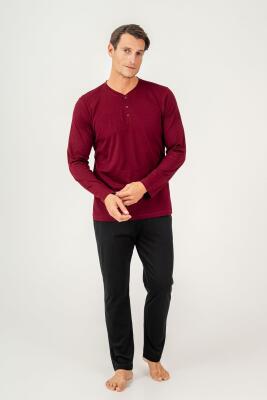 KUTULU ÇEYİZLİK ARNETTA ERKEK İKİLİ TAKIM %100 Pamuk / %100 Cotton Uzun Kol Pijama Takım - 14