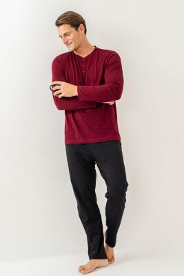 KUTULU ÇEYİZLİK ARNETTA ERKEK İKİLİ TAKIM %100 Pamuk / %100 Cotton Uzun Kol Pijama Takım - 18